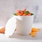 Karat Food Bucket with Lid, 170 oz, 8.9in. Dia x 8.36in.h, White, Paper, 150PK C-FB170W_BUNDLE - alternate 4